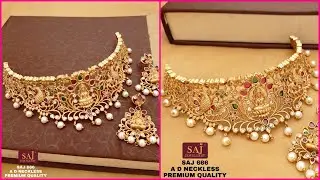 matte finish choker sets with price | 1 gram gold jewellery | WhatsApp 9502099458