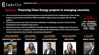 Financing clean energy projects in emerging countries