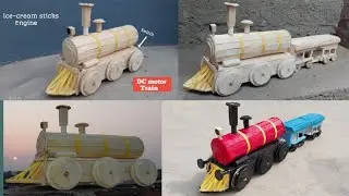 How to make engine and train with popstick or ice-cream sticks-diy at home made project |art matter|