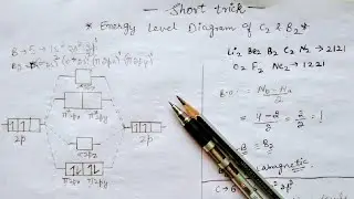 Trick to draw Energy level diagram of C2 and B2 | Energy level diagram of molecular orbitals