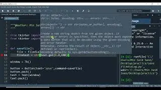 Tkinter save filedialog with python programming