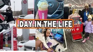 Day in the life of a single mom | target tv shopping | snow storm❄️