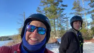 Jojo&rsquo;s first time trying Nordic Skates, Branch Pond 12/7/24