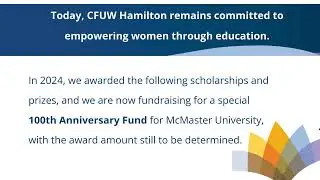 CFUW Hamilton 👩&zwj;🎓 Supporting Women's Education for Generations