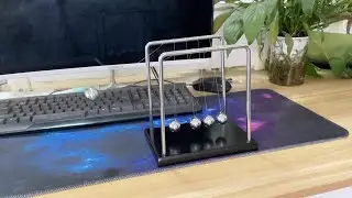 Sealive Newton's Cradle: Heavy Duty 1.75lbs Solid Wood Base | Steel Balls, Desk Decor/Stress Relief