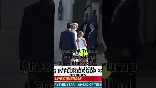 President Trump departs polling place after voting in Florida GOP presidential primary
