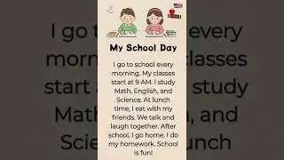 My School Routine Easy English Story Beginner Level A1-B1 #EnglishStory #shorts
