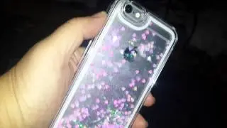 VEGO Transparent PC Glitter Quicksand Floating Sparkle Love Flowing Liquid Hard Case Cover