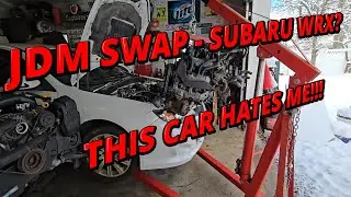 JDM Engine Swap - Subaru WRX - EJ255 Swapped For EJ205 From Japan! Will It Run This Time???