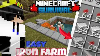 Easy and Efficient IRON FARM For Minecraft Pe 1.21+ 🔥 | 800+/hrs