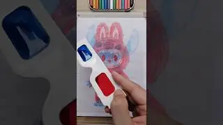 Stitch vs Labubu🥊🔥 #art #drawing #3dglasses #disney
