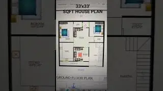 33x33 SQFR 5 bhk East Facing House plan #houseplan #33x33 #dreamhome #3delevation #floorplan