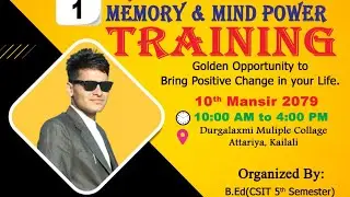 Memory and Mind Power Training in Nepali. Durgalaxmi Multiple Collage Attariya Kailali.#Memory #mind