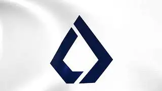 Flag of Lisk (LSK) logo waving in the wind - Crypto Flag logo animation