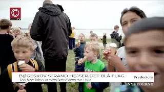 Bl&aring;t flag p&aring; Fredericianske strande