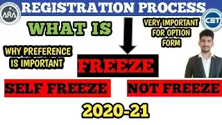 What Is Freeze ,Not Freeze and Self Freeze|Important For Option Filling Process | Cet Cell Admission