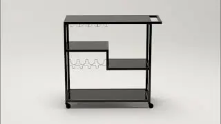 Holly & Martin Zephs Bar Cart White - Stylish Bar Cart for Home - Utility Carts with Wheels