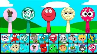 🔥 NEW Sprunki OCs Characters - Red Ball , The Moon , Chat GPT , Twin Cactus , Racy (Catch The Candy)