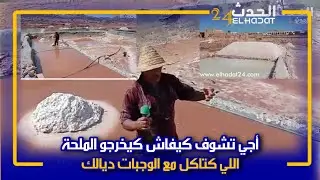 شاهد كيف يتم إستخراج مادة الملح والمراحل التي تمر منها هذه العملية من نواحي مدينة الصويرة وبالضبط جم