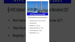 ⚡ NTPC (National Thermal Power Corporation) Recruitment 2025