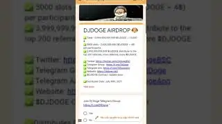 Hướng dẫn Airdrop nhận 2.5 B token DJDOGE mạng Bsc ( k&egrave;o ramdom 5000 người )