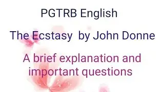 'The Ecstasy ' by John Donne in Tamil