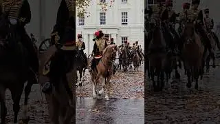 Kings Troop Royal Horse Artillery leaves Barracks to perform gun salutes for the King's Birthday