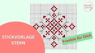 Stickvorlage Stern f&uuml;r das Leinenb&auml;umchen / Freebie Kreuzstich