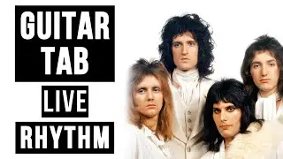 Queen - Somebody To Love | Live (Rhythm) Guitar Tab With On-Screen Cover
