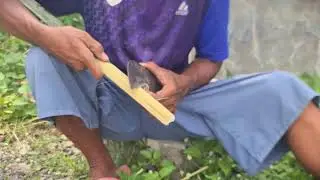 Farmer Installing Bamboo Poles Using Traditional Methods #RuralAgriculture #TraditionalFarming