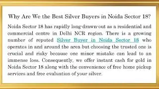Silver Buyer in Noida Sector 18 - Get Instant Cash with Fair, Transparent Valuations at One Place