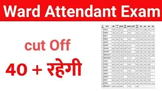 Ward Attendant Cutoff 2021|Ward Attendant Cutoff update|Ward Attendant Result Update|Merit l