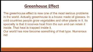 Greenhouse effect | Paragraph on greenhouse effect | the english school