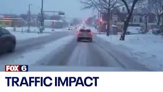 Snow impacts Wisconsin road conditions Wednesday afternoon | FOX6 News Milwaukee