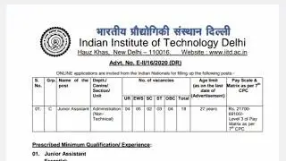 IIT Delhi || Junior Assistant Group C || Abhi Study IQ