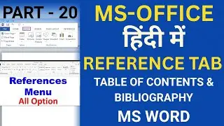 MS Word 2010 Reference Tab | Table of Contents & Bibliography Explained | Tutorial for Beginners