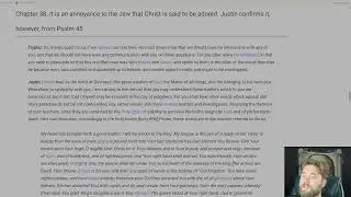 Church Fathers, St  Justin Martyr, Dialogue with Trypho Ch 38