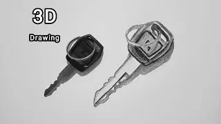 Realistic Drawing | 3D Drawing of a Key #shorts #viral #trending