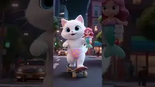 cute cat buy a favorite mermaid doll #catlovers #funny #catvideos #catshorts #cartoon #cat #cutecat