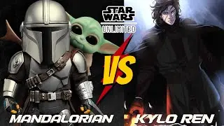 Star Wars Unlimited Gameplay. Mandalorian VS Kylo Ren