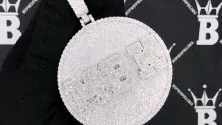 Custom 3 Baguette Letter Round VVS Moissanite Pendant | Hip Hop Bling | Iced Out Jewelry