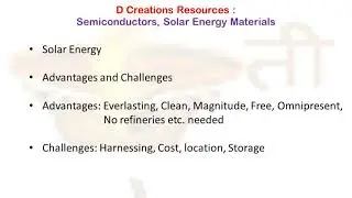 solar - advantages, challenges, Solar Energy Materials 5, D Creations Resources, cost, availability