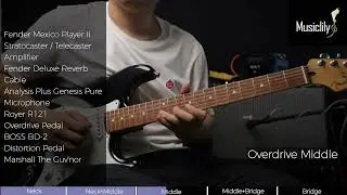 Overdrive Tone Demo: Musiclily Pro ST-TX Staggered Alnico 5 SSS Pickups Set