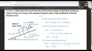 Total work done due external force, frictional force  and gravitational force/ Engineering Mechanic