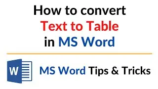 How to convert Text to Table in MS Word