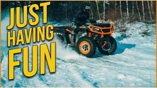 Raw Winter Riding on the Can-Am Outlander XT-P ❄️ Donuts, Corners & Trail Fun