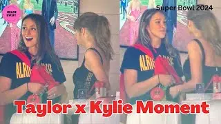 Taylor Swift & Kylie Moment at the VIP suite ahead of Super Bowl for Travis Kelce with Swift Family
