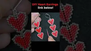 This Beaded Heart Earring Design is So Easy #tutorial #craft #satisfying