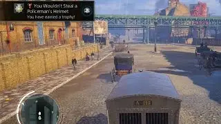 Hijack 20 Police vehicles easy way. You wouldn't steal a Policeman's helmet trophy AC Syndicate