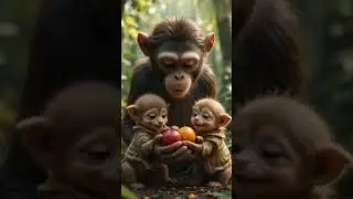 two puppy and monkey story in the forest #cartoonvideo #ytshortaindia #monkey #facts